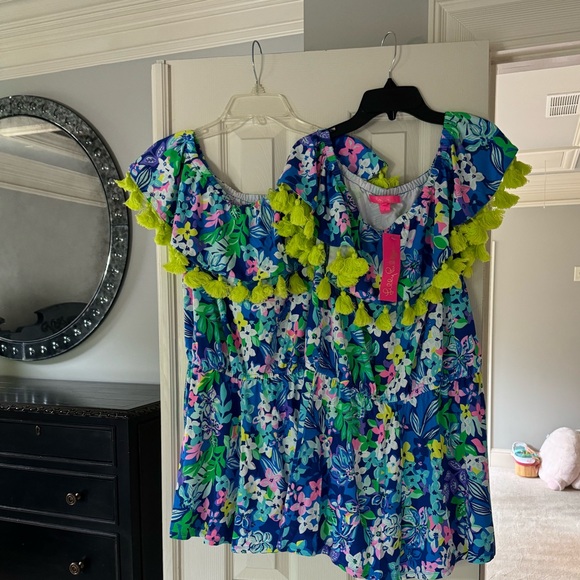 Lilly Pulitzer La Fortuna Romper Borealis Blue - Picture 3 of 3